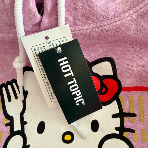 🎀 Hello Kitty x Nissin Cup Noodles Pink Pullover Hoodie Small - Picture 14 of 16